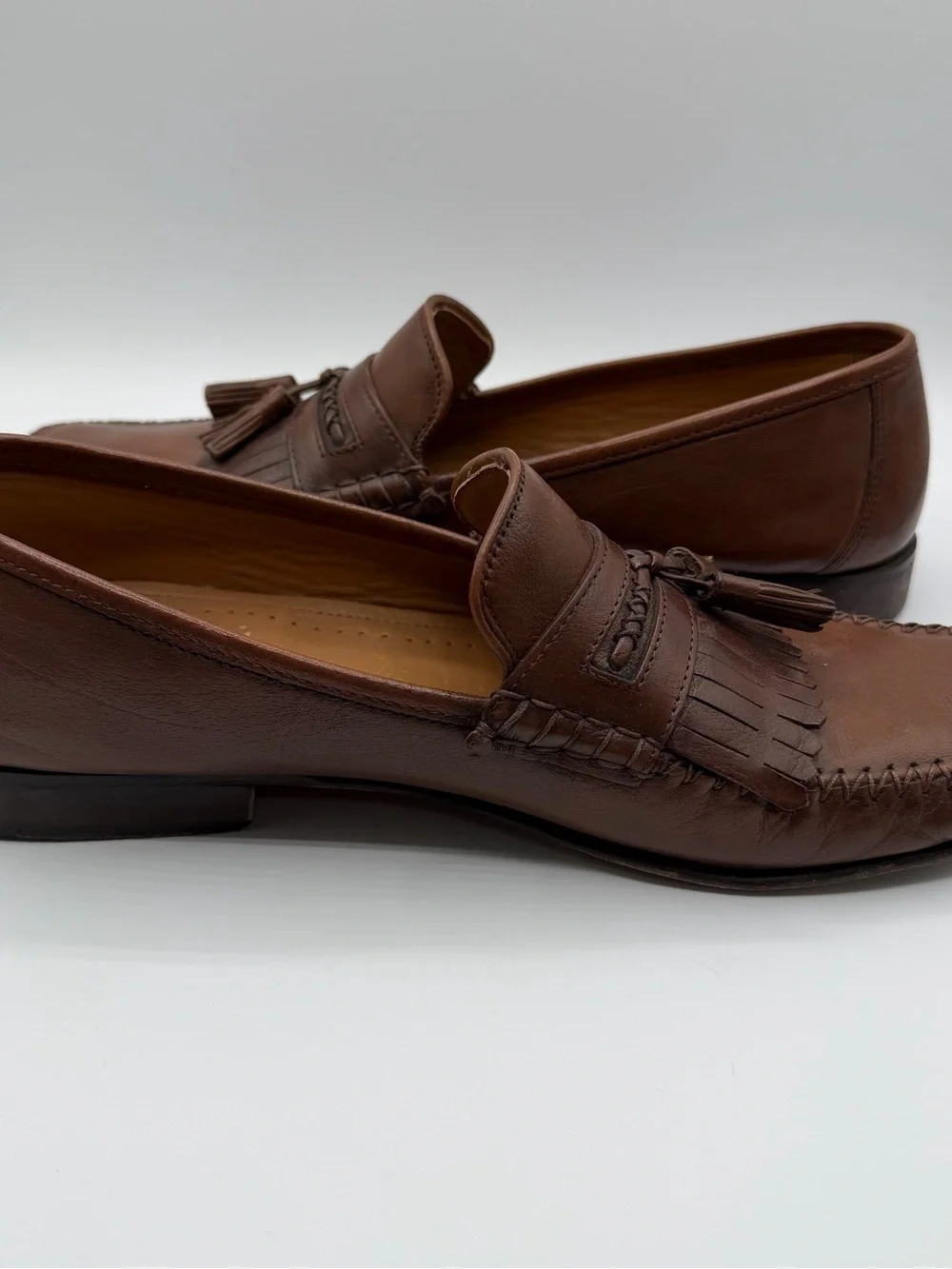 Meeting Street Brown Leather Tassel Kiltie Loafers Moc Toe Dress Shoes Men’s 11M